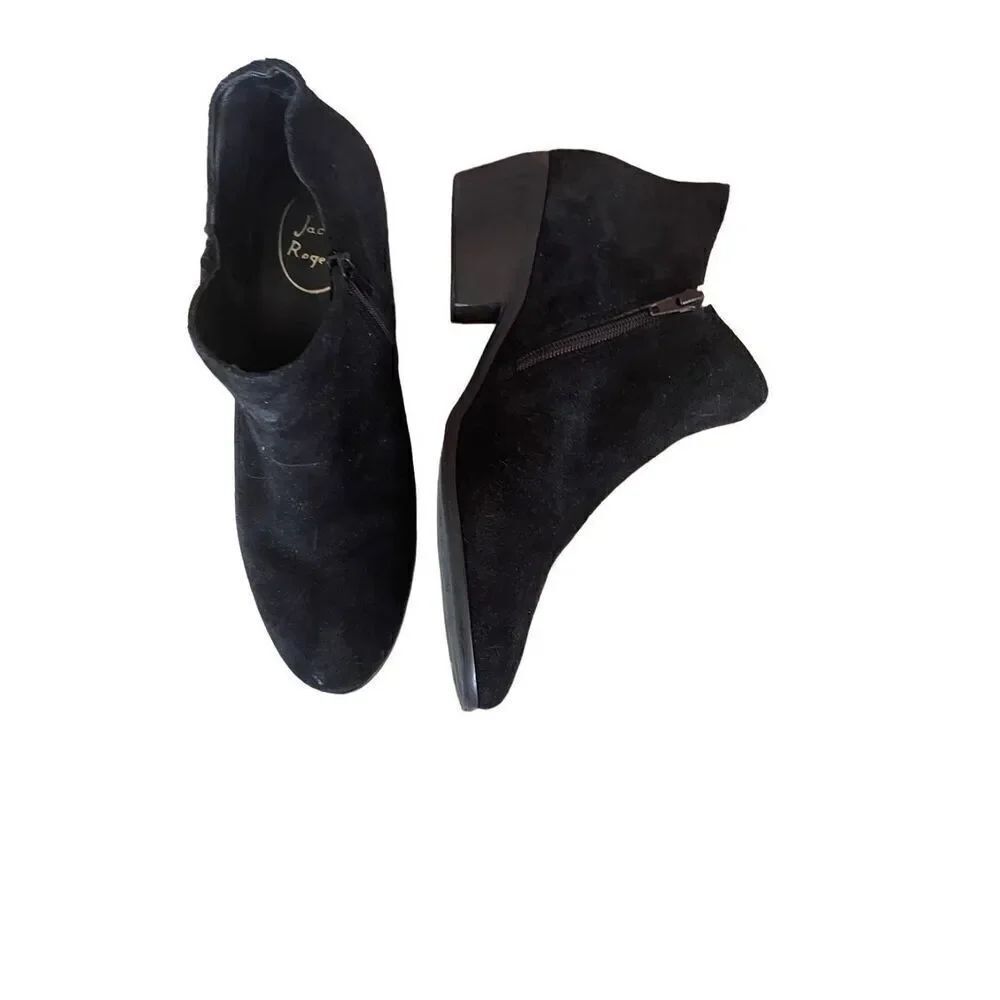 Jack Rogers Women's Black Suede Side Zip Ankle Length Booties Black Size 9M - Picture 5 of 11
